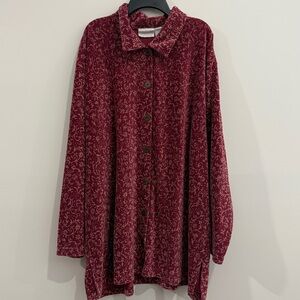 Vintage red and cream corduroy button-down shirt by Elisabeth by Liz Claiborne